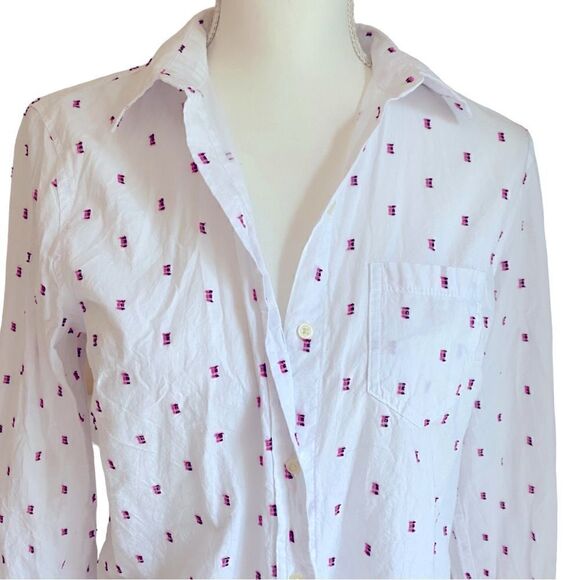 Gap Long Sleeve Cotton Blouse Embroidered Size Medium - Picture 2 of 5